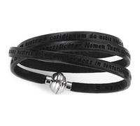 AMEN - Bracciale In Pelle - Collezione Classic - Colore Nero - Misura 60 Padre Nostro Latino