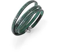 Amen Bracciale, Pelle, Preghiera Padre Nostro, Lingua Italiano, Colore Verde, Lunghezza 60 cm, referenza: am-pnit03-60, attenzione Fa Fede la Descrizione e Non Le Foto