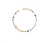 AMEN BRACCIALE Rosario argento rosè con giada colorata BRORM3P