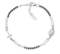 Amen Bracciale rosario in argento con zirconi neri BRCRMIBNZ3