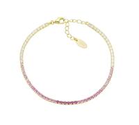 Amen Bracciale Unisex Collezione Tennis. Gioiello Realizzato in Argento 925 di Colore Oro e zirconi Multicolor Fucsia e Bianchi. Lunghezza: 16 + 3 cm. La referenza è BTDEGFU16