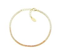 Amen Bracciale Unisex Collezione Tennis. Gioiello Realizzato in Argento 925 di Colore Oro e zirconi Multicolor Arancioni e Bianchi. Lunghezza: 16 + 3 cm. La referenza è BTDEGAR16