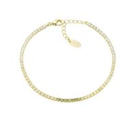 Amen Bracciale Unisex Collezione Tennis. Gioiello Realizzato in Argento 925 di Colore Oro e zirconi Multicolor Verde Oliva e Bianchi. Lunghezza: 16 + 3 cm. La referenza è BTDEGOL16