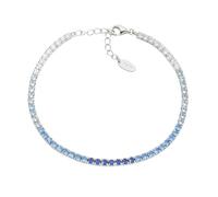 Amen Bracciale Unisex Collezione Tennis. Gioiello Realizzato in Argento 925 di Colore rodio e zirconi Multicolor Blu e Bianchi. Lunghezza: 17 + 3 cm. La referenza è BT25DEBBL17
