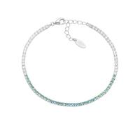 Amen Bracciale Unisex Collezione Tennis. Gioiello Realizzato in Argento 925 di Colore rodio e zirconi Multicolor Verde Acqua e Bianchi. Lunghezza: 16 + 3 cm. La referenza è BTDEBVAC16