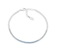 Amen Bracciale Unisex Collezione Tennis. Gioiello Realizzato in Argento 925 di Colore rodio e zirconi Multicolor Acquamarina e Bianchi. Lunghezza: 16 + 3 cm. La referenza è BTDEBAC16