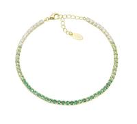 Amen Bracciale Unisex Collezione Tennis Mania. Gioiello Realizzato in Argento 925 di Colore Oro e zirconi Multicolor Verdi e Bianchi. Lunghezza: 17 + 3 cm. La referenza è BT1DEGVE17