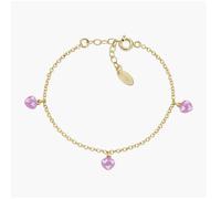 AMEN BRJ3CUGRO1 Bracciale Bambina Cuori Rosa Pendenti Dorato