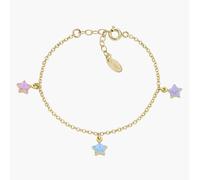 AMEN BRJ3STGM1 Bracciale Bambina Stelle Rosa e Azzurre Pendenti Dorato
