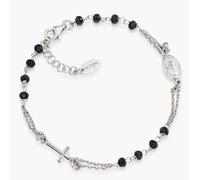 AMEN BROBN3 Bracciale Rosario con Cristalli Neri