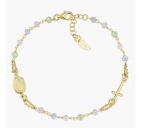 AMEN BROGMA3 Bracciale Rosario Dorato con Cristalli e Perle