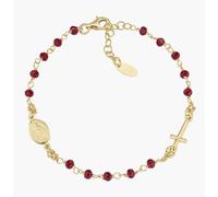 AMEN BROGR3 Bracciale Rosario Dorato con Cristalli Rossi