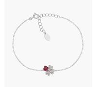 AMEN BRQUBR Bracciale "Quadricuore" in Argento con Zirconi