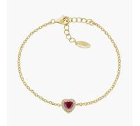 AMEN BRTICUGRZ Bracciale Dorato Dolce Cuore Rubino