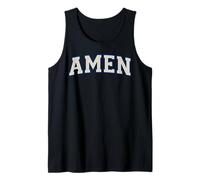 Amen Christian Faith Lettere Varisty Avorio e Blu Canotta