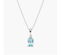 AMEN CLBABBACZ Collana Princess con Zirconi Acqua marina e Bianchi