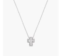 AMEN CLCRREBBBZ3 Collana mini Doppia Croce con Zirconi Bianchi