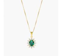 AMEN CLLDGGBVE Collana Royal Lady Dorata con Zircone Verde Smeraldo