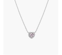 AMEN CLTICUBMOZ Collana Dolce Cuore Rosa Morganite in Argento