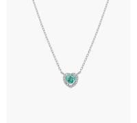 AMEN CLTICUBVAZ Collana Dolce Cuore Verde Acqua in Argento