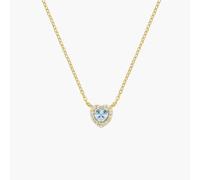 AMEN CLTICUGACZ Collana Dolce Cuore Acquamarina in Argento Dorato