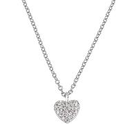 Amen Collana Cuore in Argento con Zirconi, Piccola, Argento Sterling, Zircone