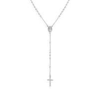 Amen Collana da donna collezione rosari. Rosario classico in argento 925 rodiato. Lunghezza 50+2cm e grani del diametro di 3mm. La referenza è cro30bd