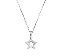 Amen Collana da donna, stella in argento con zirconi, 40 cm + 5 regolabile, piccolo, argento Sterling, zircone