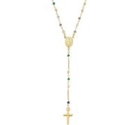Amen Collana Donna Rosario Cristalli Multicolor Gold CRO10GTOVE4