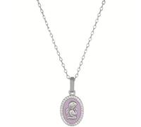 Amen Collana Donna CLANSMBRO Argento 925% Angelo Custode Rosa