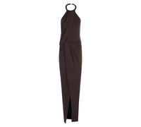Amen, ,Dresses ,Donna ,Marrone ,M Abito Nero Fluido con Collo Torchon