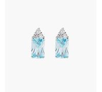 AMEN EBABBACZ Orecchini Princess con Zirconi Acqua Marina e Bianchi