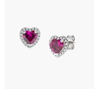 AMEN ETICUBRZ Orecchini Dolce Cuore Rubino in Argento
