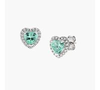 AMEN ETICUBVAZ Orecchini Dolce Cuore Verde Acqua in Argento