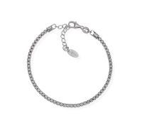 AMEN Gioielli, Bracciale Tennis, Bracciale Donna Argento 925 Nero, Zirconi Neri, Lunghezza Regolabile da 18 a 21 cm, Regalo Donna