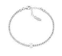 AMEN Gioielli, Bracciale Tennis con Ovale, Bracciale Donna Argento 925, Rodiato con Zirconi Bianchi, Regalo Donna, Made In Italy