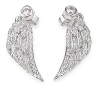 AMEN - Orecchini Argento 925 - Collezione Angeli - Colore Rodio - Misura Unica Orecchini In Zirconi Bianchi (lung. 2,5cm)