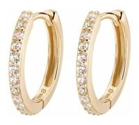 Amen Orecchini Cerchio Oro con Zirconi Bianchi, Piccolo, Argento, Zircone Cubic