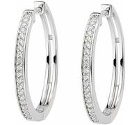Orecchini Donna Amen ECIBBZ25 in argento 925 rodiato a cerchio con zirconi bianchi collezione Diamond
