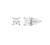 Amen Orecchini Unisex punto luce lobo in argento 925 e zircone 4-6mm Uomo Donna