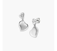 AMEN ORHBOLIBBZ Orecchini Cuori Gemelli con Zircone in Argento