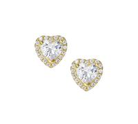 Amen ORTICGB “Heart of the Ocean” Earrings - Gold-Plated Silver with White Zircon