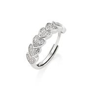 AMEN R7HSCBBZ3 Anello Tanti Cuori Pavé Regolabile in Argento