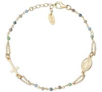 Amen Bracciale Donna Collezione Rosari S21 Argento 925 con Finiture Dorate 18+2 cm cod. BRO25GMUV3