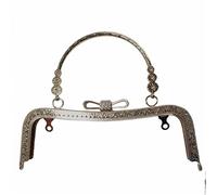 AMENGJ Clutch per Borse Uncinetto Accessorio for Gioielli Fai da Te 20 cm: Testa di Farfalla a Forma M in Bronzo con Clip for Borsa Fatta a Mano Tre Diamanti(Golden)