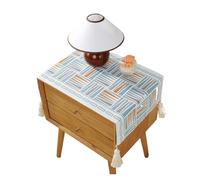 AMENGJ Copripolvere per Comodino Comodino Tovaglia Jacquard con Nappa, Decorazione for Comodino, Secchiello, mobiletto, coprimacchina, Panni multifunzionali Copri Lavatrice per Interno(Blue,35x60cm)