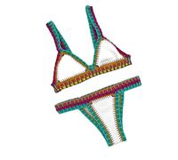 AMENGJ Costumi da Bagno Donna Bikini Set Donna Costume da Bagno Beachwear Costumi da Bagno(White,S)