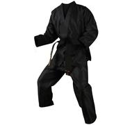 AMENGJ Kimono da Karate Uniforme da Taekwondo Nera for Uomo e Donna, dobok da Taekwondo in Cotone(S 140)