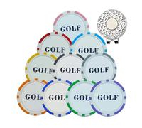 AMENGJ Marcatori per Palline Golf Accessori 10 Pezzi marcatore for Palline da Golf con Clip for Cappello, Accessori for Esterni(Style 1)