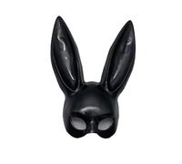 AMENGJ Maschera Veneziana Maschera da coniglio bianco e nero, decorazione for feste di Halloween, costume cosplay(Black)